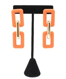 Chain Link Drop Earrings ES700132 ORANGE